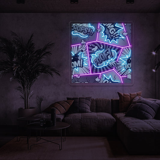 Comic Book UV Print Neon Art