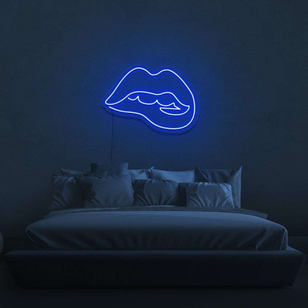 Biting Lip Neon Sign