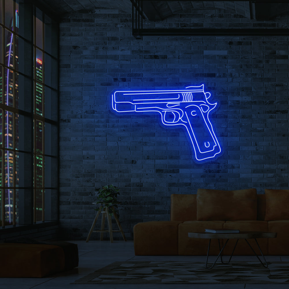 Gun Neon Sign