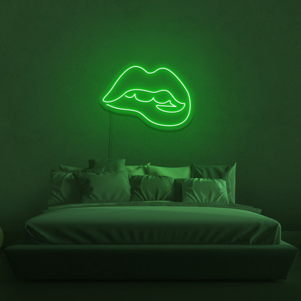 Biting Lip Neon Sign