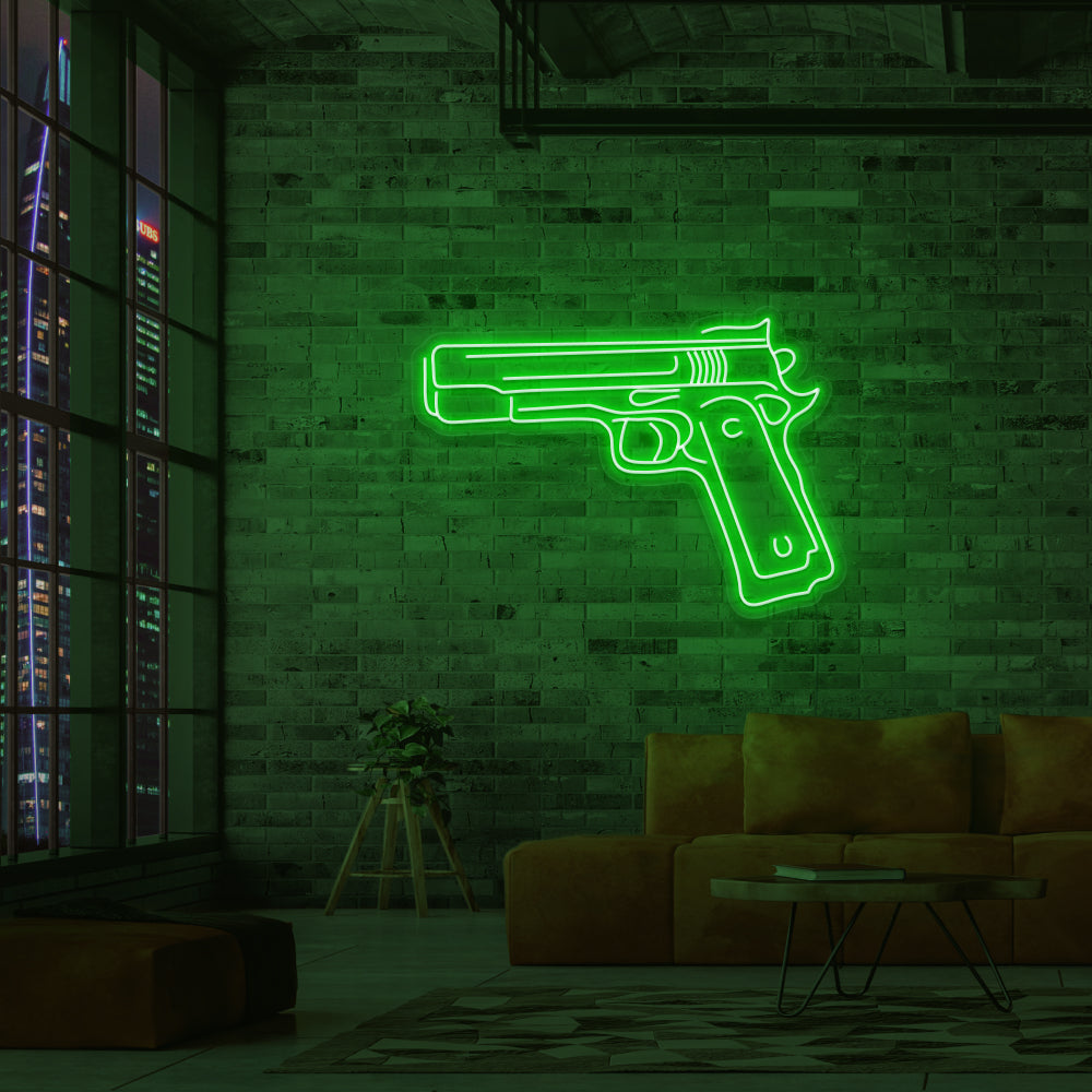 Gun Neon Sign