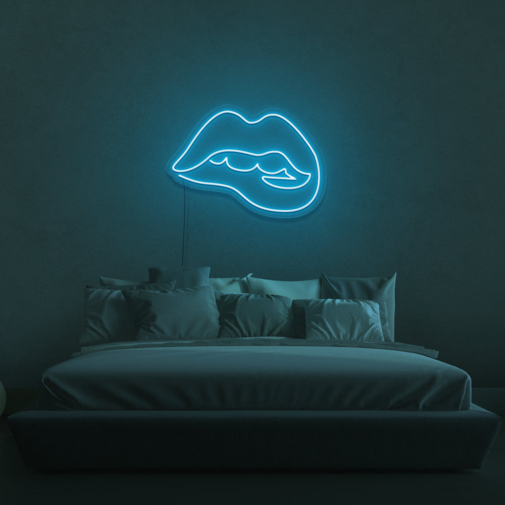 Biting Lip Neon Sign