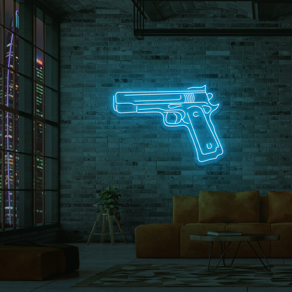 Gun Neon Sign