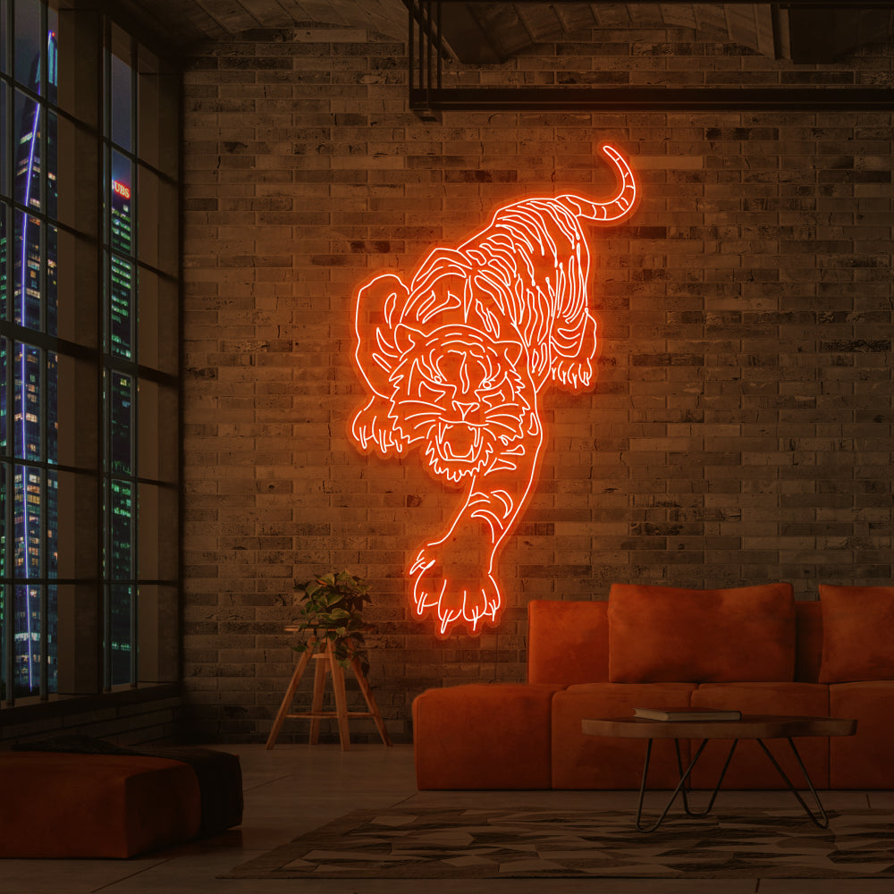 Tiger Neon Sign Wall Art