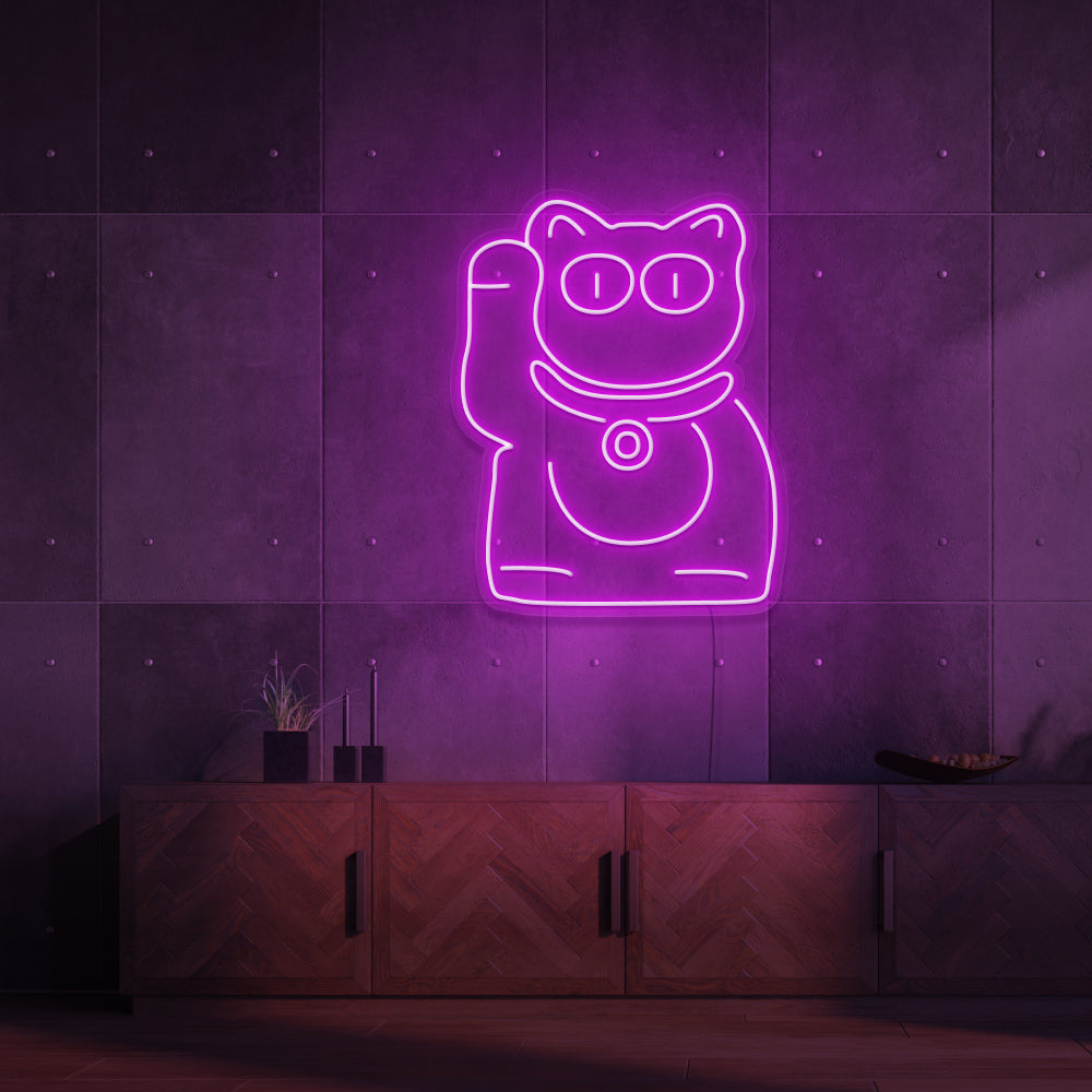 Waving Cat Neon Sign