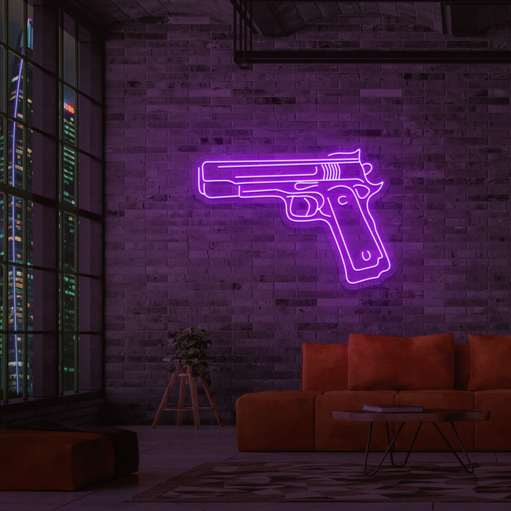 Gun Neon Sign