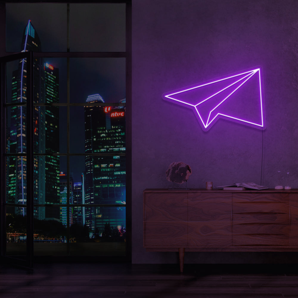 Paper Airplane Neon Sign