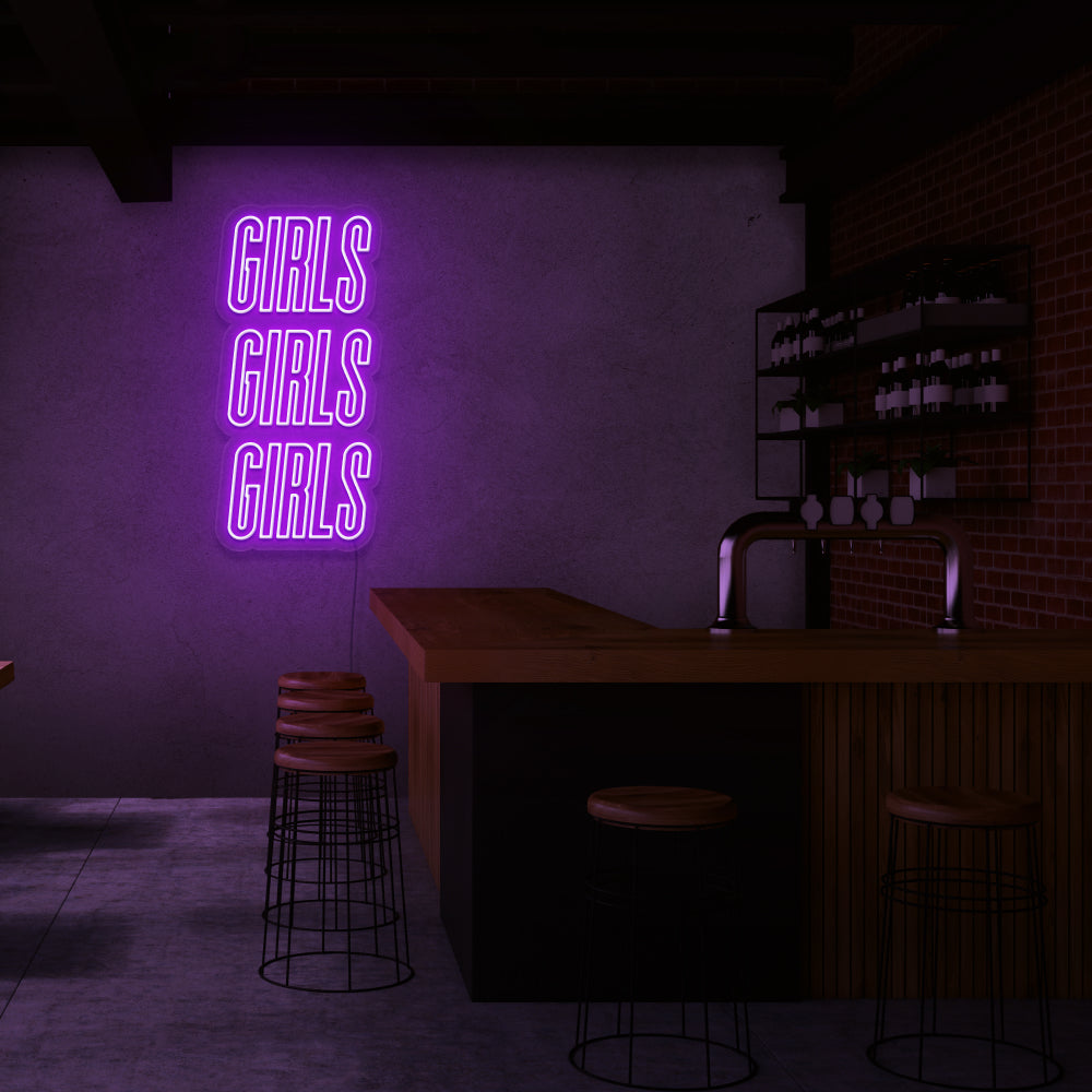 Girls Girls Girls Neon Sign