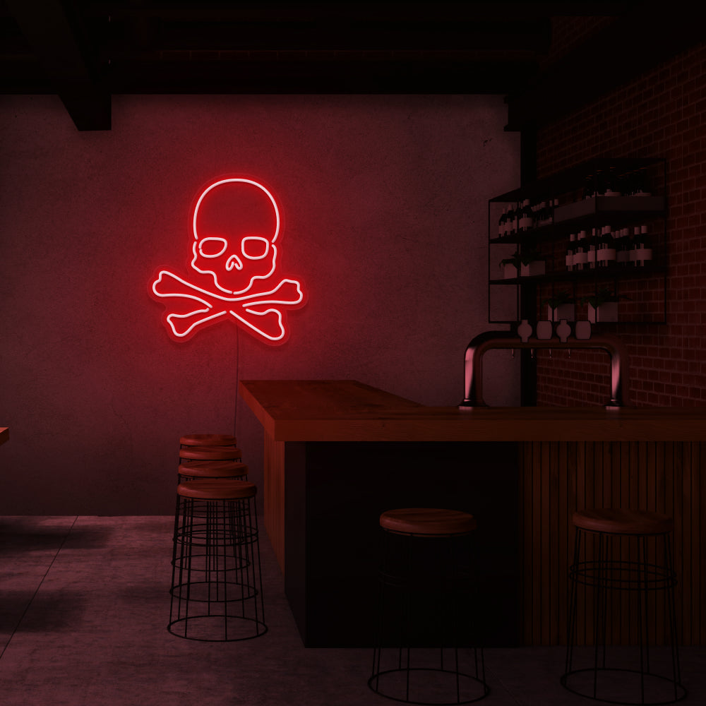 Skull & Crossbones Neon Sign