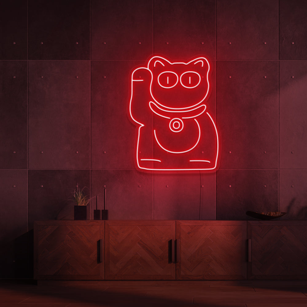 Waving Cat Neon Sign