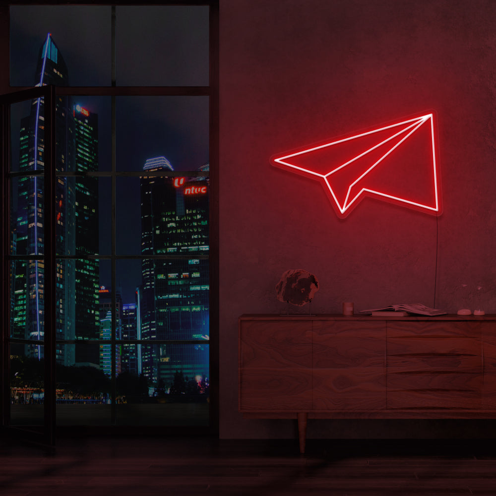 Paper Airplane Neon Sign