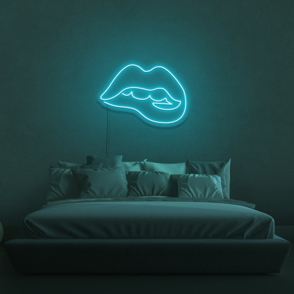 Biting Lip Neon Sign