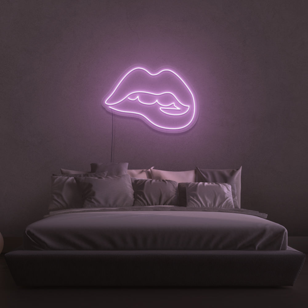 Biting Lip Neon Sign